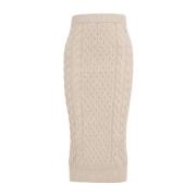 Kaos Elegant Cable Knit Tube Skirt Beige Beige, Dam