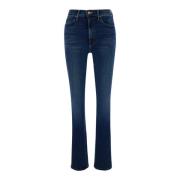 Mother High Waisted Rascal Sneak Jeans Blue, Dam