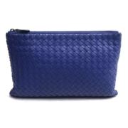 Bottega Veneta Vintage Pre-owned Laeder kuvertvskor Blue, Herr