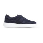 Brioni Blå Mocka Läder Sneakers Blue, Herr