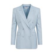 Gabriela Hearst Blå Silkeblazer Aw24 Blue, Dam