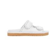 Bottega Veneta Vita Platta Mulor Sandaler White, Dam