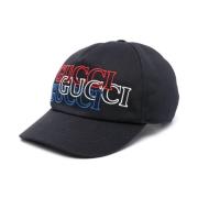 Gucci Baseballkeps med broderad logotyp Blue, Herr