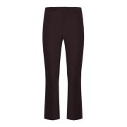 Max Mara Burgundy Stretch Bomull Byxor Brown, Dam