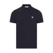 Stone Island Navy Blue Cotton Polo Shirt Blue, Herr