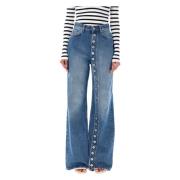 Jean Paul Gaultier Vintage Blue Wide-Leg Denim Jeans Blue, Dam