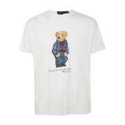 Ralph Lauren Vit Denim Björn T-Shirt White, Herr