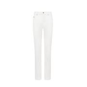 Kiton Vit Slim-Fit Bomull-Kashmir Jeans White, Dam