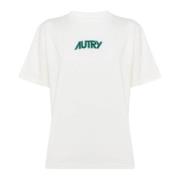 Autry Vita Ribbade Krag T-shirts och Pikétröjor White, Dam