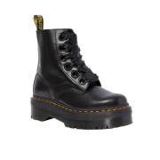 Dr. Martens Svarta Läder Chunky Sulor Stövlar Black, Dam