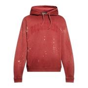 Dsquared2 Hoodie med en 'vintage' effekt Red, Herr