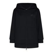 Max Mara Svart Oversized Hoodie Tröja Black, Dam