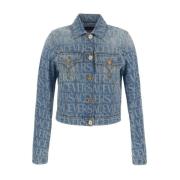 Versace Denim Jackets Blue, Dam