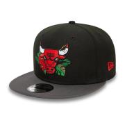 New Era Svart Bulls NBA Blommig Keps Black, Herr