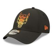 New Era Svart Bulls Stack Logo Keps Black, Herr