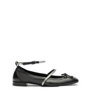 Stuart Weitzman Ballettflats med kristallutsmyckning Black, Dam