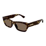 Bottega Veneta Stiliga solglasögon i Havana/Brun Brown, Unisex