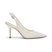 Stuart Weitzman Kristall Mesh Slingback Pump White, Dam