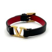 Valentino Vintage Pre-owned Laeder armband Black, Dam