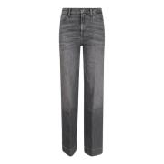 7 For All Mankind Grå Flare Jeans Gray, Dam