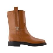 Tod's Brun Läder Slip-On Stövlar Brown, Dam