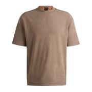 Hugo Boss Kortärmad herr T-shirt med broderat logotyp Beige, Herr