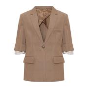 Victoria Beckham Ull Blazer Beige, Dam