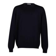 Gran Sasso Blå Crew-neck Ulltröja Blue, Herr