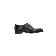 Santoni Svarta Oxford Läderskor Black, Herr