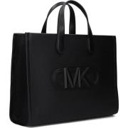 Michael Kors Svart Läder Shopper Tote Väska Black, Dam