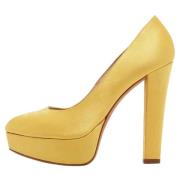 Alexander McQueen Pre-owned Pre-owned Satin klackskor Yellow, Dam