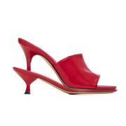 Jacquemus Röda Läder Dubbel Häl Sandaler Red, Dam