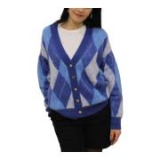 Gaudi Stilfull Stickad Cardigan för Kvinnor Blue, Dam