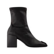 Courrèges Svarta Ankelboots i Syntetiskt Läder Black, Dam