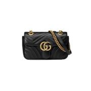 Gucci Marmont Axelväska Svart Läder Black, Dam