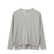 MOS Mosh V-Neck Knit Strik 158970 Micro Chip Gray, Dam