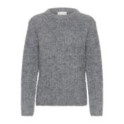 My Essential Wardrobe Stickad Pullover Iron Grey Melange Gray, Dam