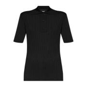 Jil Sander Räfflad polotröja Black, Dam