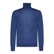 Piacenza 1733 Klassiska Sweaters i Vit/Blå Blue, Herr