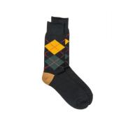 RoToTo Argyle Crew Socks Svart/Kanel Multicolor, Unisex