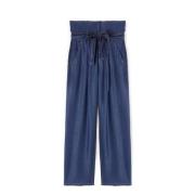 Motivi Högmidjade Palazzo Jeans i Tencel™ Blue, Dam