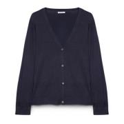 Fiorella Rubino V-ringad Ecovero™ Cardigan Blue, Dam