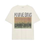 Anine Bing Svampar Grafisk T-shirt Off White Beige, Dam