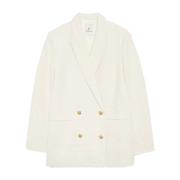 Anine Bing Elegant Jasmine Blazer i Ivory Beige, Dam