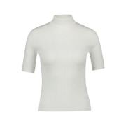 Courrèges Vit Bomull Jumper T-Shirt Reedition White, Dam