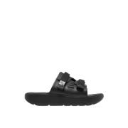 Suicoke Svarta Logosandaler med Gummisula Black, Dam