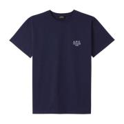 A.p.c. Navy T-shirt med tryckt logotyp Blue, Herr