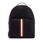 Bally Läder Mythos Ryggsäck med Banddekoration Black, Herr