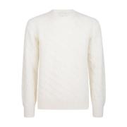 Eleventy Flätad Ull Cashmere Tröja White, Herr