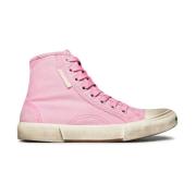 Balenciaga Förstörda Tyg Hi-Top Sneakers Pink, Unisex